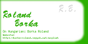 roland borka business card